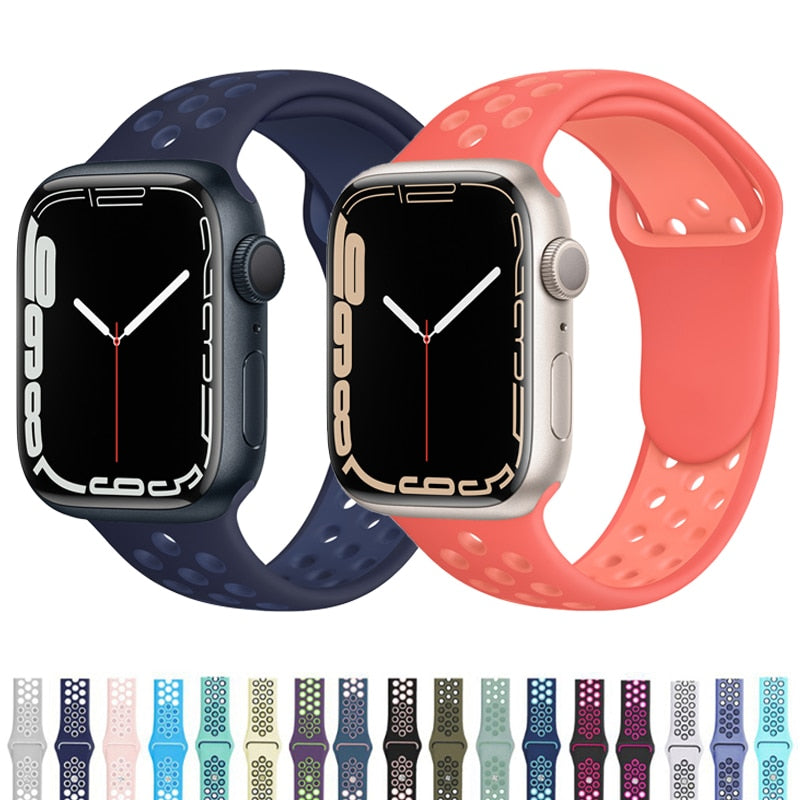 Silicone strap For Apple Watch band 44mm 40mm 38mm 42mm iWatch bracelet 3 4 5 6 SE belt correa apple watch series 7 45mm 41mm ShopOnlyDeal