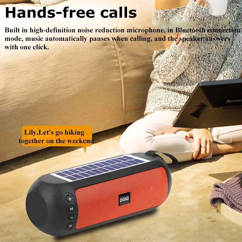 Portable FM Radio with Solar Charging - Wireless Bluetooth Speaker, MP3 Music Player, Microphone Support, TF Card and USB Compatible ShopOnlyDeal