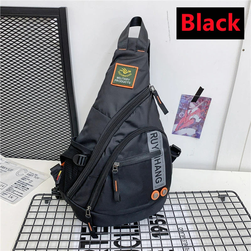 New Male Shoulder Bags Travel Crossbody Bags Men Military Chest Bag for School Trip Waterproof Nylon Messenger Bag Black Green ShopOnlyDeal