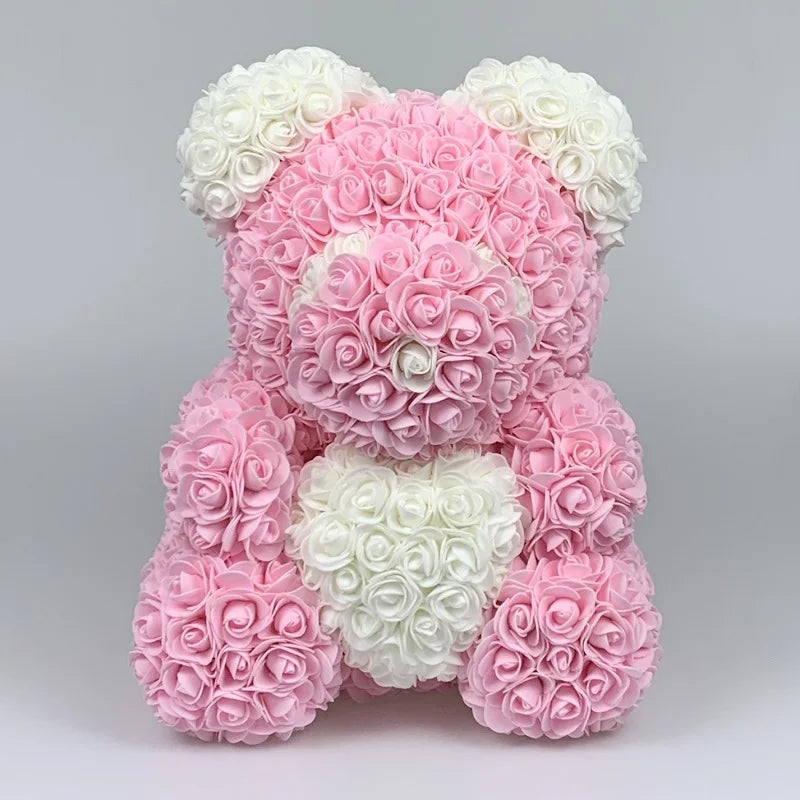 40cm Rose Bear - Artificial Foam Flower Rose Panda Decorations or Gifts for Memorial Day, Festivals, Thanksgiving Day, and Birthdays 🌹🐼🎉 ShopOnlyDeal