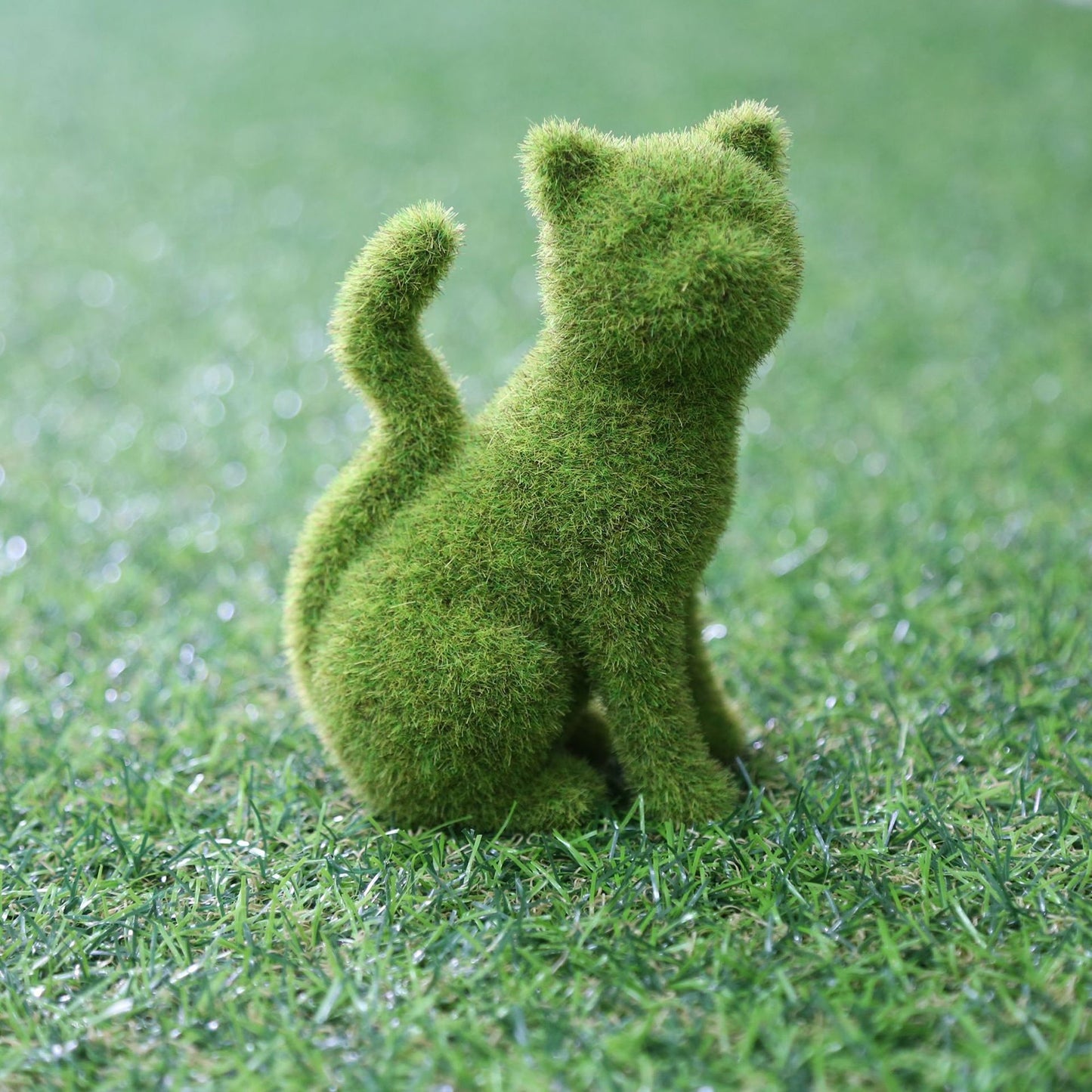 Grass Dog / Cat Statue Courtyard Anima Cute Dog Statues Grass Green Simulation Flocking Puppy Ornaments Moss Grass Cat Figurines Garden Decor ShopOnlyDeal