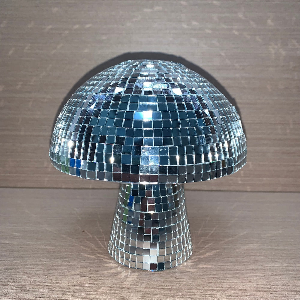 Mushroom Disco Mirror Ball Retro Reflective Mushroom Shape DJ Light Modern Home Decor for Party Room Sculptures and Figurines ShopOnlyDeal