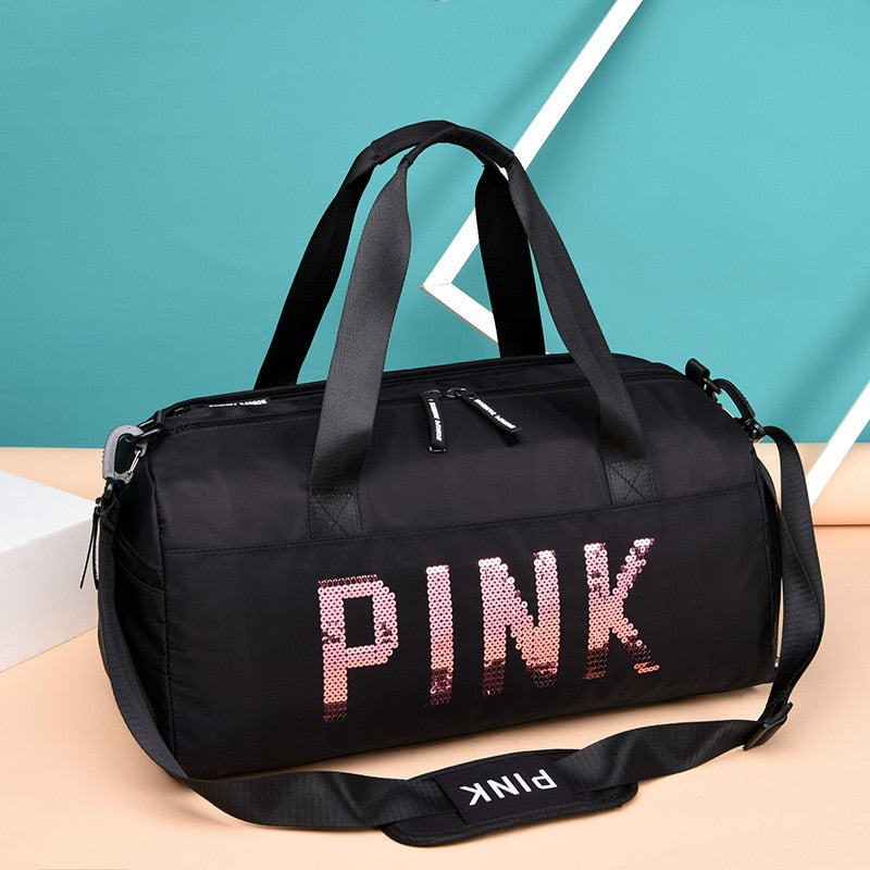 Pink Duffle Bag Gym Bag Women Shoe Compartment Waterproof Sport Bags for Fitness Training Bolsa Sac De Sport Travel Bag ShopOnlyDeal