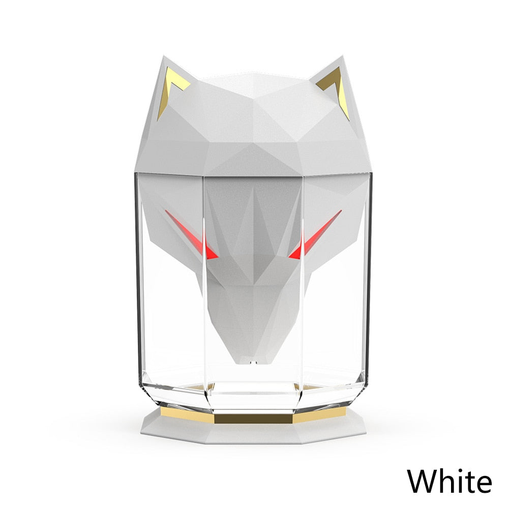 Wolf Head Humidifier 650ml USB Aromatherapy Oil Diffusers with Color Wolf Eye Night Light Air Humidificador 2022 NEW ShopOnlyDeal