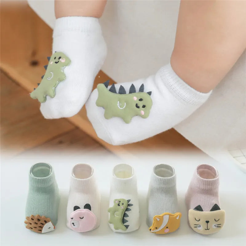 Cute Baby Boy Girl Socks Kids Dinosaur/fox Newborn Cheap Stuff Anti Slip Sokken for 0-3years Bebe Infant Toddlder Floor Socks ShopOnlyDeal