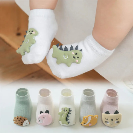 Cute Baby Boy Girl Socks Kids Dinosaur/fox Newborn Cheap Stuff Anti Slip Sokken for 0-3years Bebe Infant Toddlder Floor Socks ShopOnlyDeal