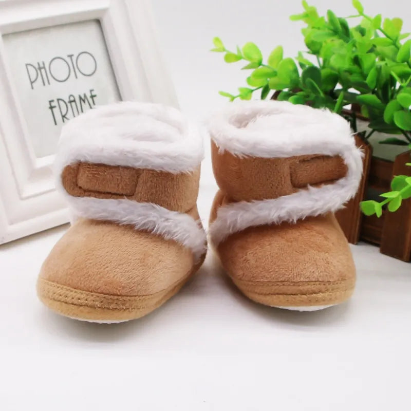 Autumn Winter Warm Newborn Boots - 1 Year Baby Girls and Boys Shoes, Toddler Soft Sole Fur Snow Boots for 0-18M ShopOnlyDeal