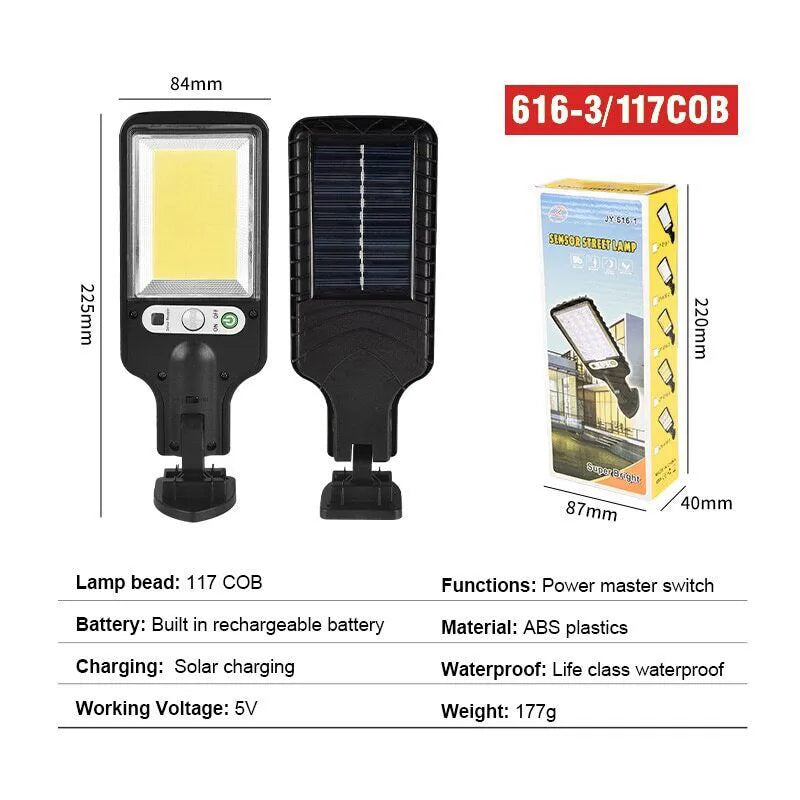 Motion Sensor Solar Outdoor Lights - Waterproof 117COB LED Security Wall Lights, Available in 1/2/6pc, with 3 Modes for Patio, Garage, and Yard ShopOnlyDeal