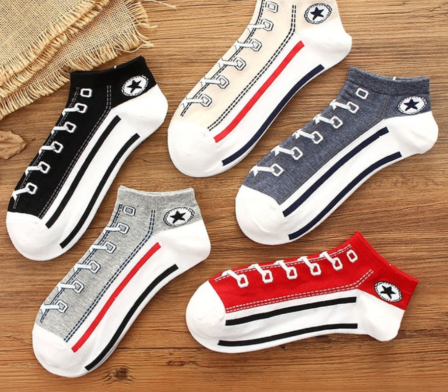 Funny Kawaii Shoe Print Short Socks Cotton Fashion Harajuku Hip Hop Cute Japanese Fashion Dropshipping Soft Women Slippers Socks ShopOnlyDeal