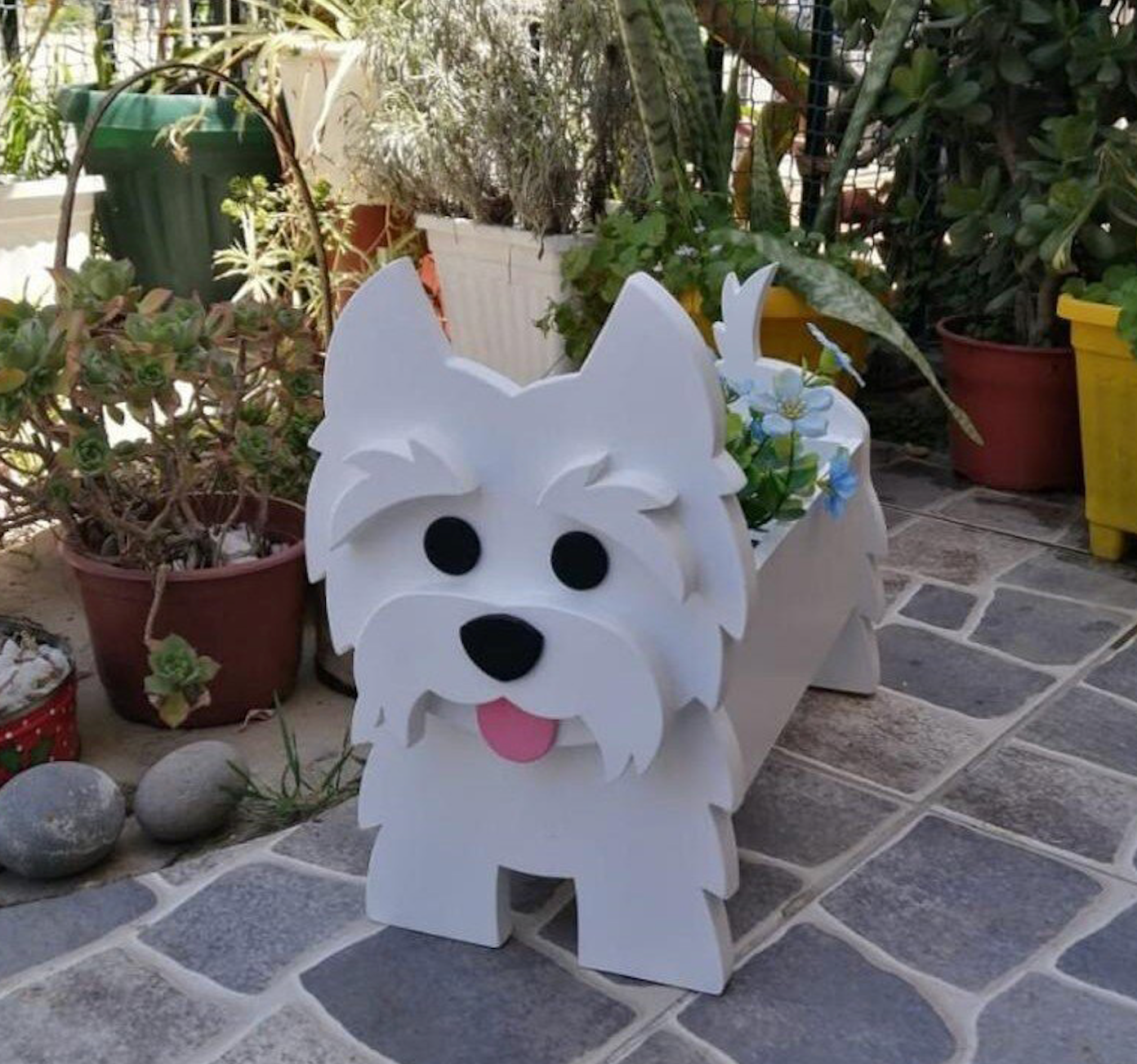 Corgi Dog Planter Garden Flower Pot Dog Shape Planter Schnauzer Bulldog Poodle Corgi Yorkshire Vase Pots DIY PVC Flower Planters Garden Home Decor ShopOnlyDeal