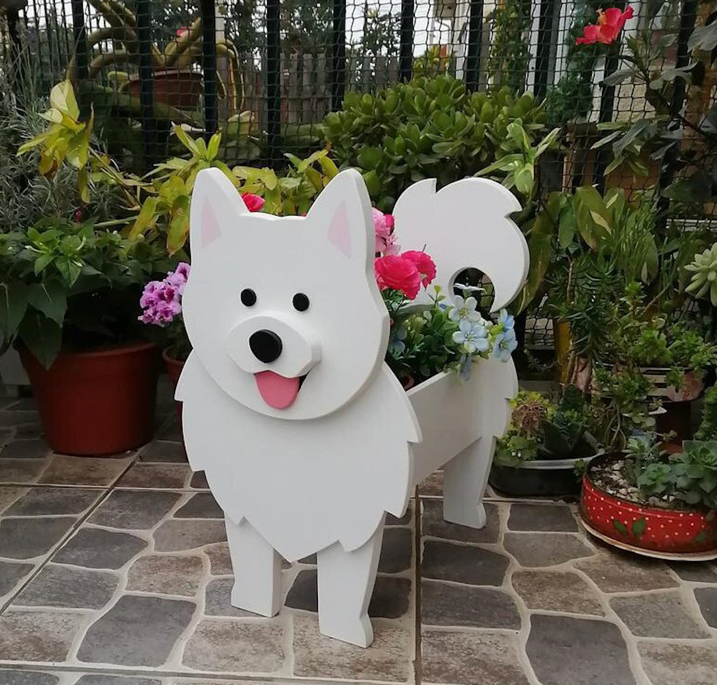 Corgi Dog Planter Garden Flower Pot Dog Shape Planter Schnauzer Bulldog Poodle Corgi Yorkshire Vase Pots DIY PVC Flower Planters Garden Home Decor ShopOnlyDeal