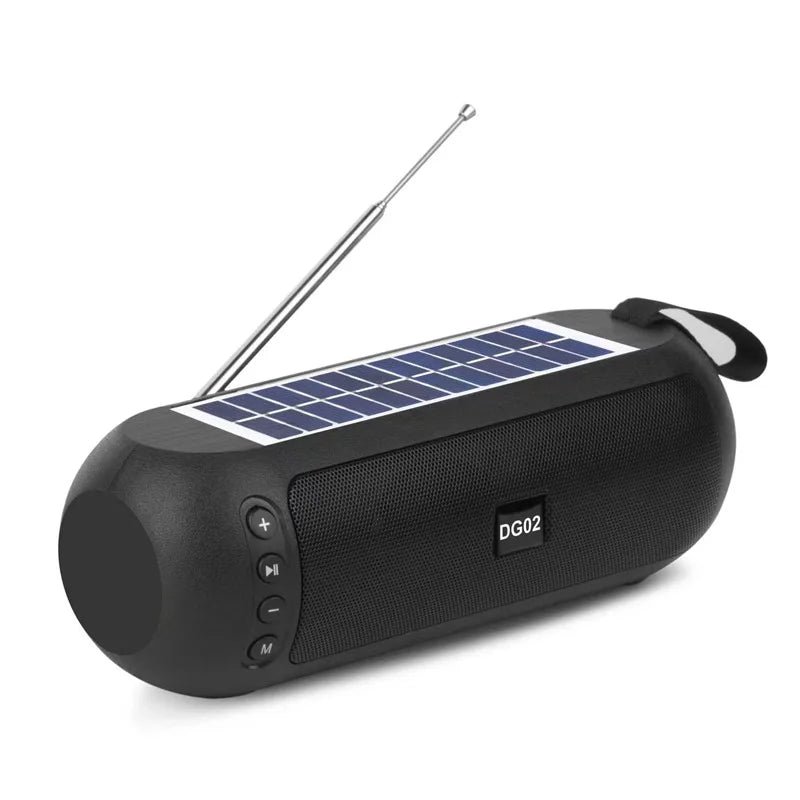 Portable FM Radio with Solar Charging - Wireless Bluetooth Speaker, MP3 Music Player, Microphone Support, TF Card and USB Compatible ShopOnlyDeal