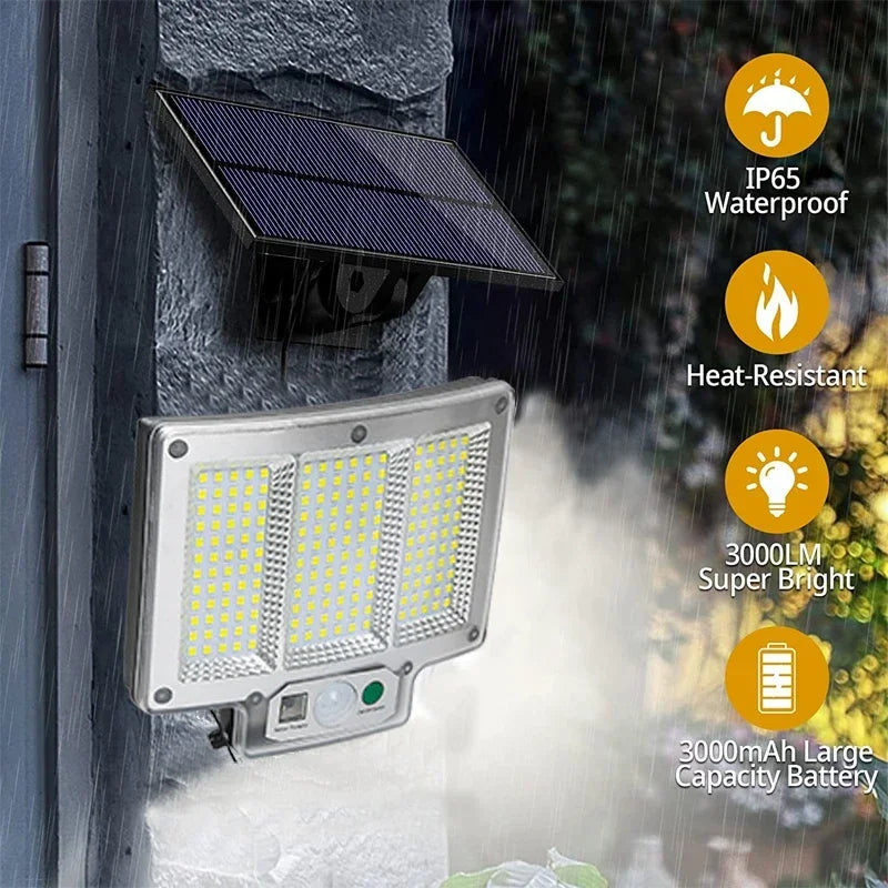 Outdoor Solar Light with Motion Sensor - Remote-Controlled, IP65 Waterproof, 106/118/192LED Wall Lamp for Patio, Garage, Garden Lighting ShopOnlyDeal