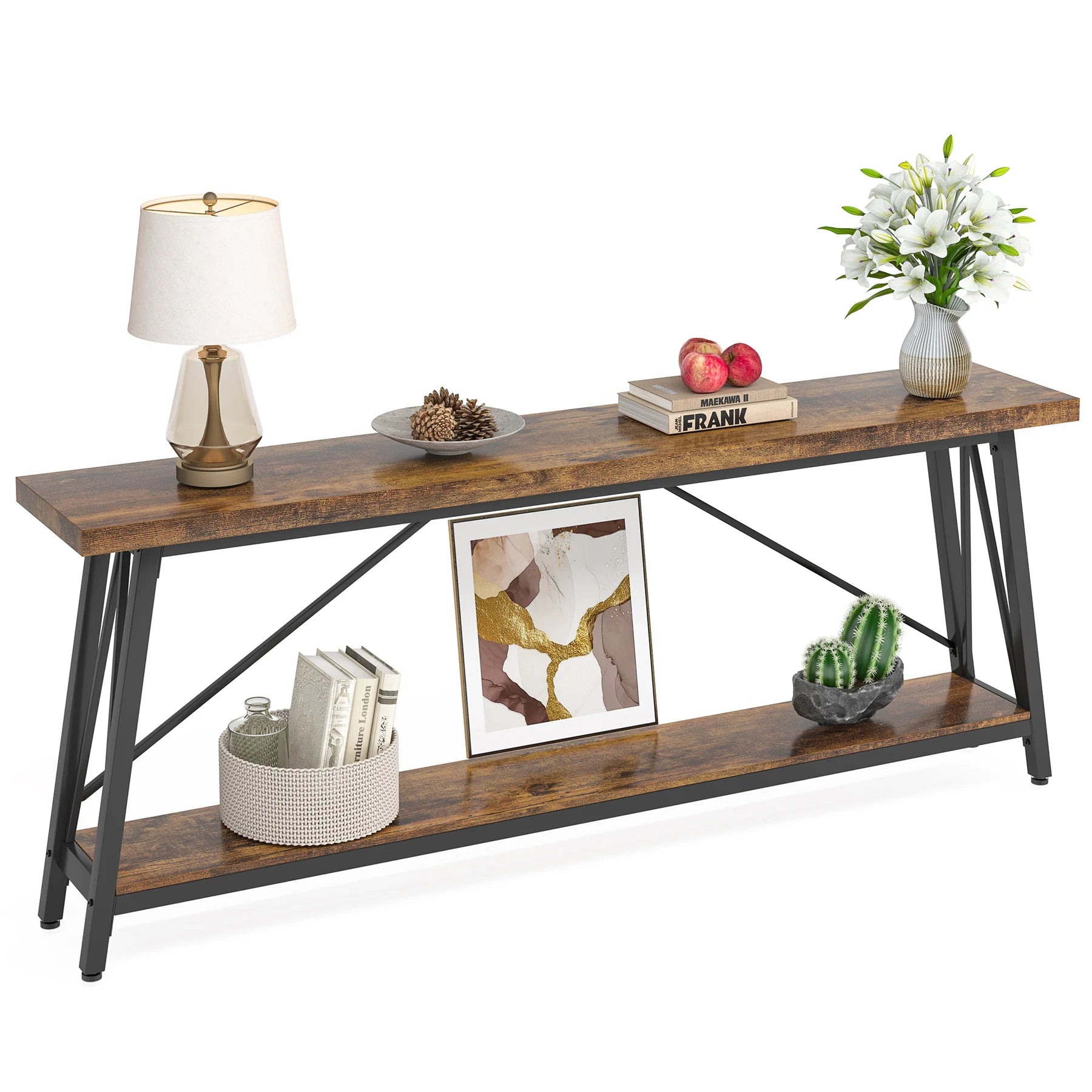 70.9 Inches Extra Long Sofa Table - Industrial Entry Console Table for Hallway, Entryway & Living Room ShopOnlyDeal