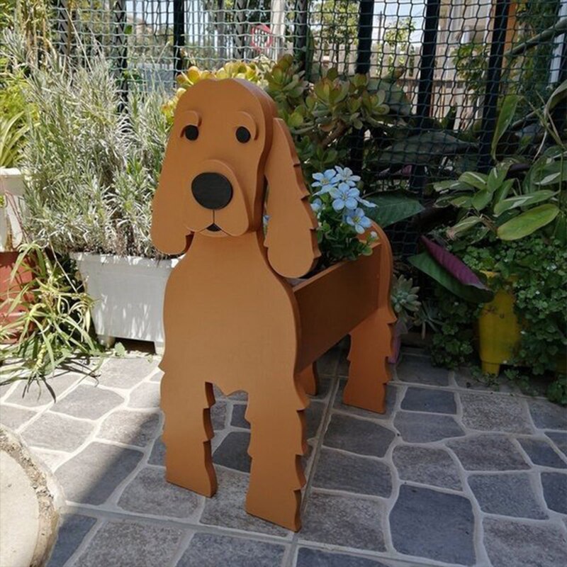 Dog Planter Garden Flower Pot Dog Shape Planter Schnauzer Bulldog Poodle Corgi Yorkshire Vase Pots DIY PVC Flower Planters Garden Home Decor ShopOnlyDeal