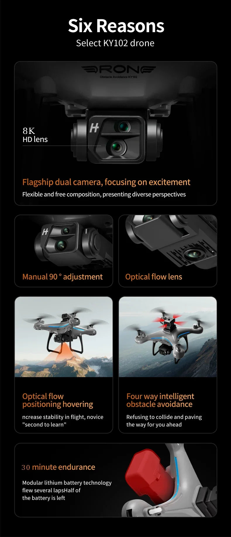 MIJIA KY102 Drone 8K Profesional Dual-Camera Aerial Photography 360 Obstacle Avoidance Optical Flow Four-Axis RC Aircraft ShopOnlyDeal