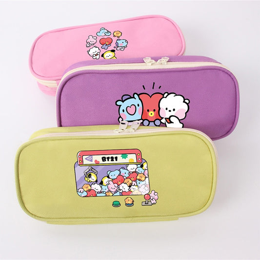 bt21 Kawaii Anime Kpop Koya Chimmy Pencil Case Pen Bag Cooky Shooky Mang Cartoon Coin Purse Stationery Bag Canvas Student Gift ShopOnlyDeal