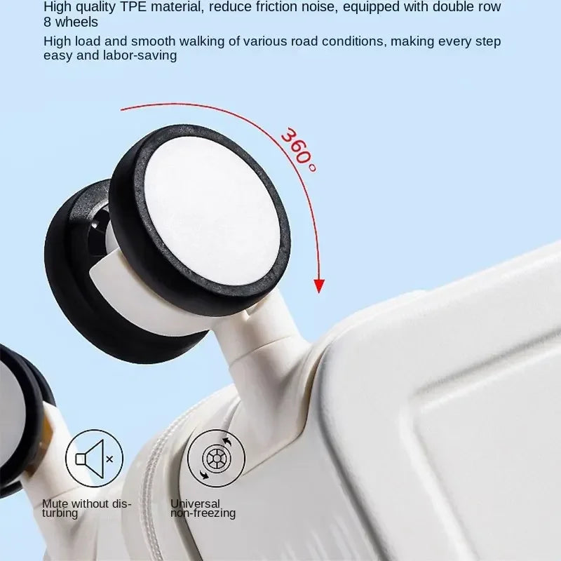 18 20 22 24 inch Trolley Suitcase External USB Charging Port Foldable Cup Holder Side Hook Boarding Combination Lock Suitcase ShopOnlyDeal