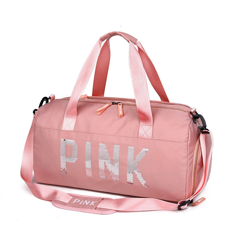 Pink Duffle Bag Gym Bag Women Shoe Compartment Waterproof Sport Bags for Fitness Training Bolsa Sac De Sport Travel Bag ShopOnlyDeal