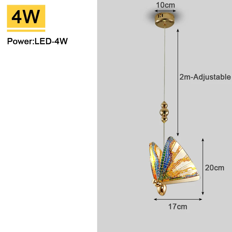 Indoor Gold LED Chandelier Lamp | Nordic Butterfly Pendant Light | Dining Room, Kitchen, Bedroom, Living Room Hanging Lighting ShopOnlyDeal