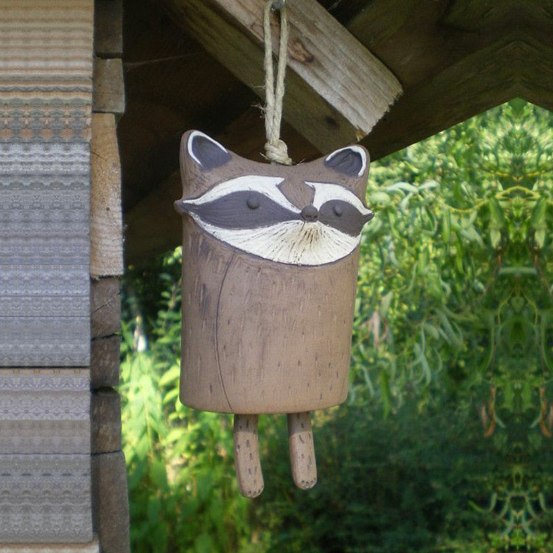 Kawaii Animal Wind Chimes Rustic Wood Room Decoration Cute Chimes Wind Bell Animal Resin Garden Metal Door Outdoor Decor Pendants ShopOnlyDeal