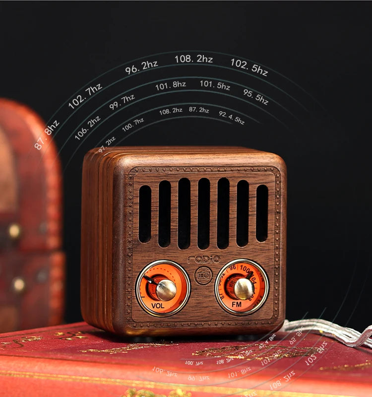 Solid Wood Portable Mini Retro FM Radio Bluetooth Speaker - Old Fashioned Classic Style ShopOnlyDeal