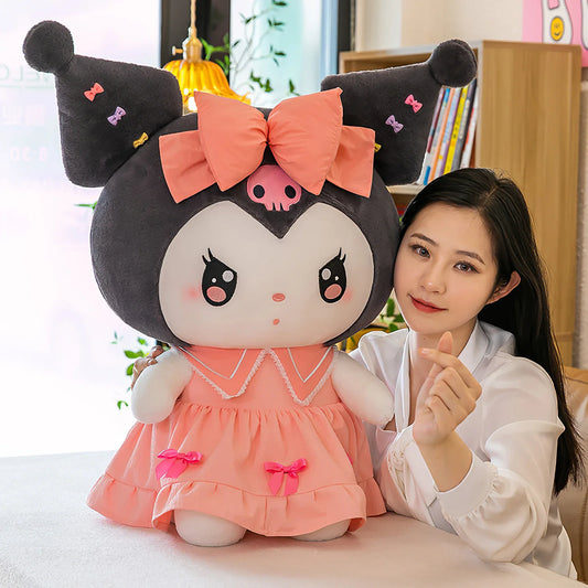 60cm Cartoon Sanrio Melody Kuromi Plush Doll Kawaii Princess Skirt Lolita Plushies Soft Stuffed Toy Rabbit Pillow Kid Girls Gift ShopOnlyDeal