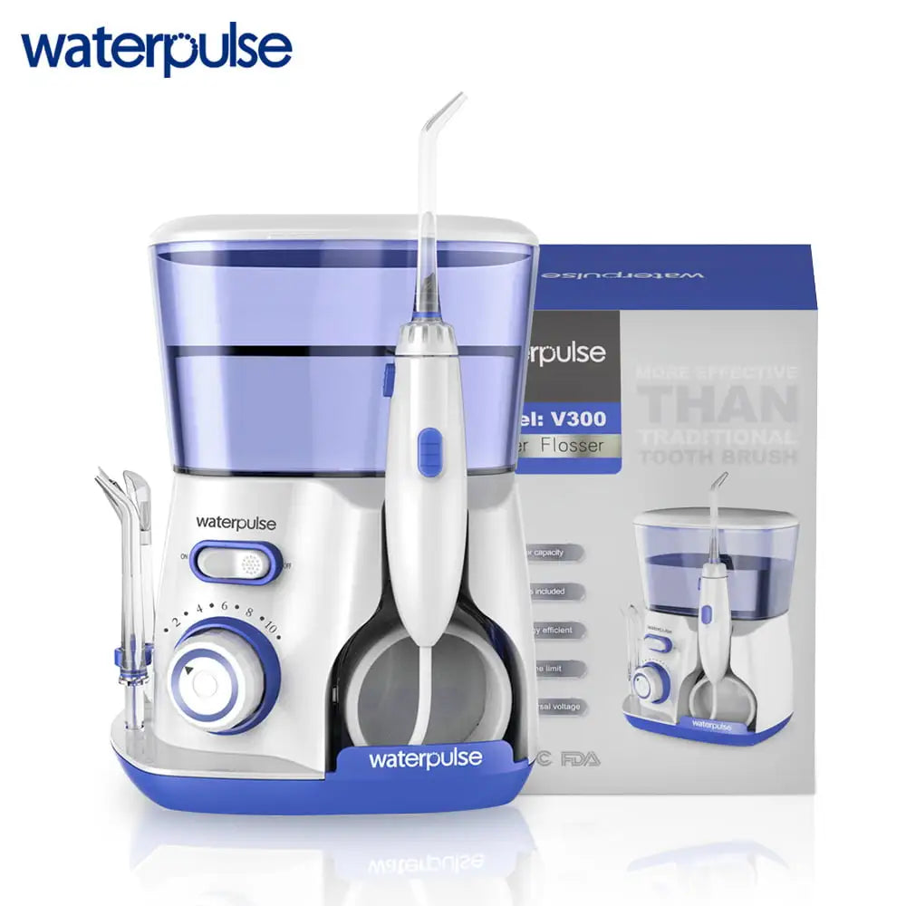 Waterpulse V300G Oral Irrigator 5pcs Tips Dental Water Flosser Electric Cleaner 800ml Oral Hygiene Dental Flosser For Oral Care ShopOnlyDeal