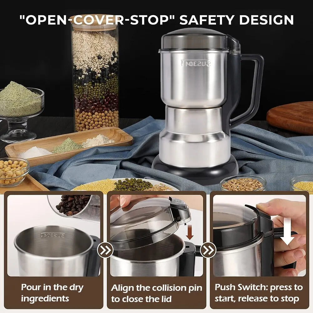 High Power Electric Coffee Grinder Kitchen Cereal Nuts Beans Spices Grains Grinder Machine Multifunctional Home Coffee Grinder ShopOnlyDeal