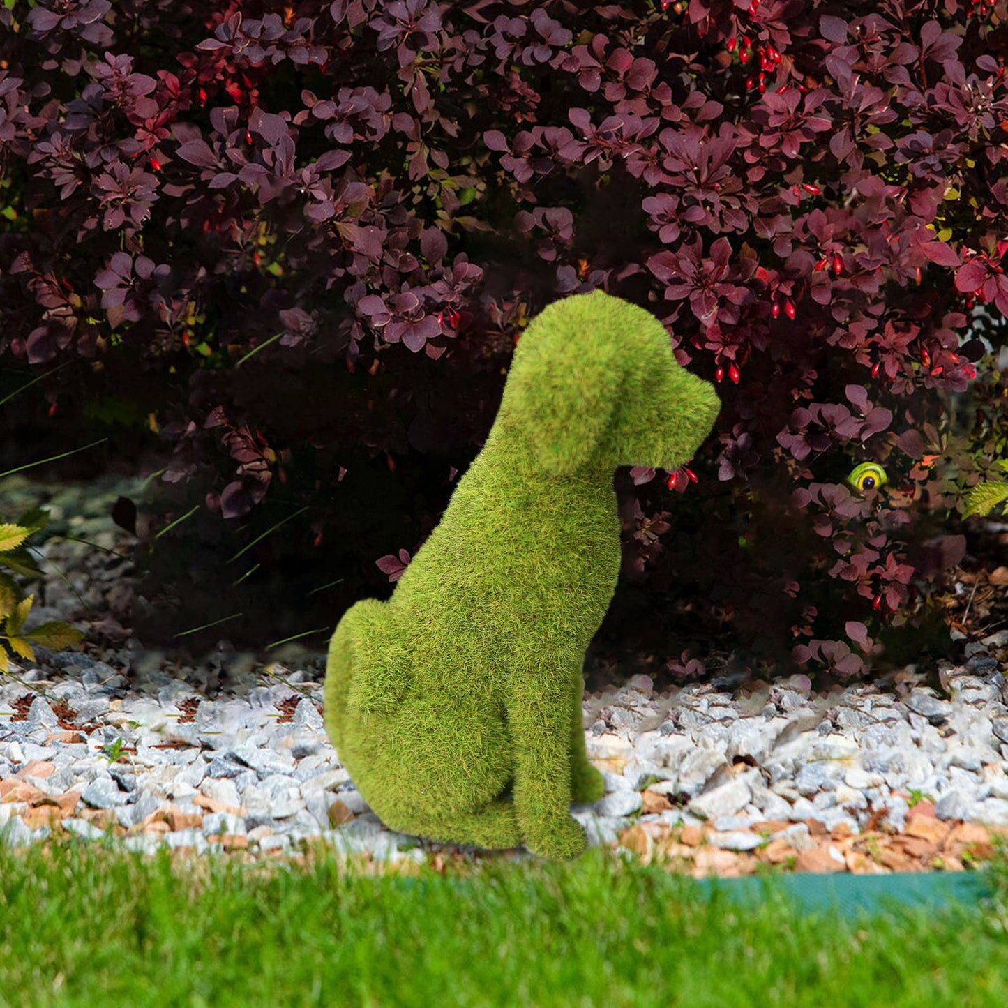 Grass Dog / Cat Statue Courtyard Anima Cute Dog Statues Grass Green Simulation Flocking Puppy Ornaments Moss Grass Cat Figurines Garden Decor ShopOnlyDeal