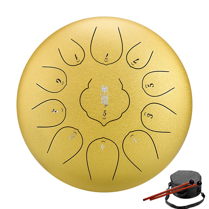 Ethereal Hang Drum Percussion Handpan Musical Instruments Steel Tongue Drum 10 Inch 11 Notes Tone Key F Range Tang Drum ShopOnlyDeal