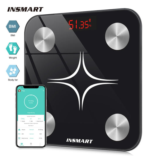 INSMART Digital Body Weight Scale Bluetooth Smart Electronic Digital Bathroom Scales Weighing Balance BMI Analyzer ShopOnlyDeal