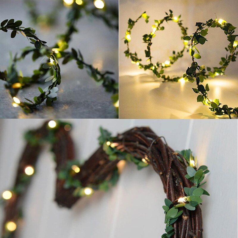 Outdoor Wedding Decoration LED Leaf Twine Fairy String Lights With Battery Operate For Rustic Holiday Party Event Decor Supplies ShopOnlyDeal