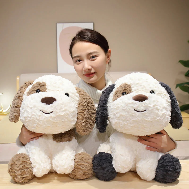 Adorable Fluffy Hair White Dog Plushie Soft Puppy Plush Toy Stuffed Lifelike Animals Appease Sleep Doll ShopOnlyDeal