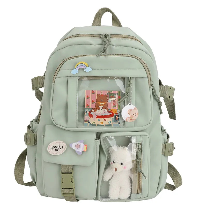 Cute Girls Backpacks Waterproof Kawaii Multi-Pocket Nylon School Backpack for Student Female Girls Kawaii Laptop Book Pack Mochilas ShopOnlyDeal