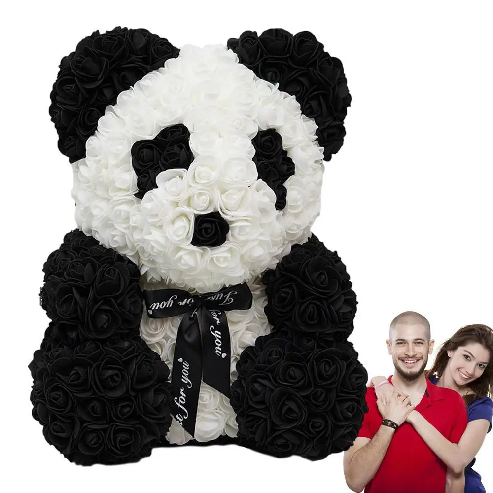 Forever Artificial Flowers Rose Panda Bear - A Perfect Gift for Girlfriend on Valentine's Day, Anniversary, Christmas, Birthday, Wedding Decor 🌹🐼💖🎁 ShopOnlyDeal