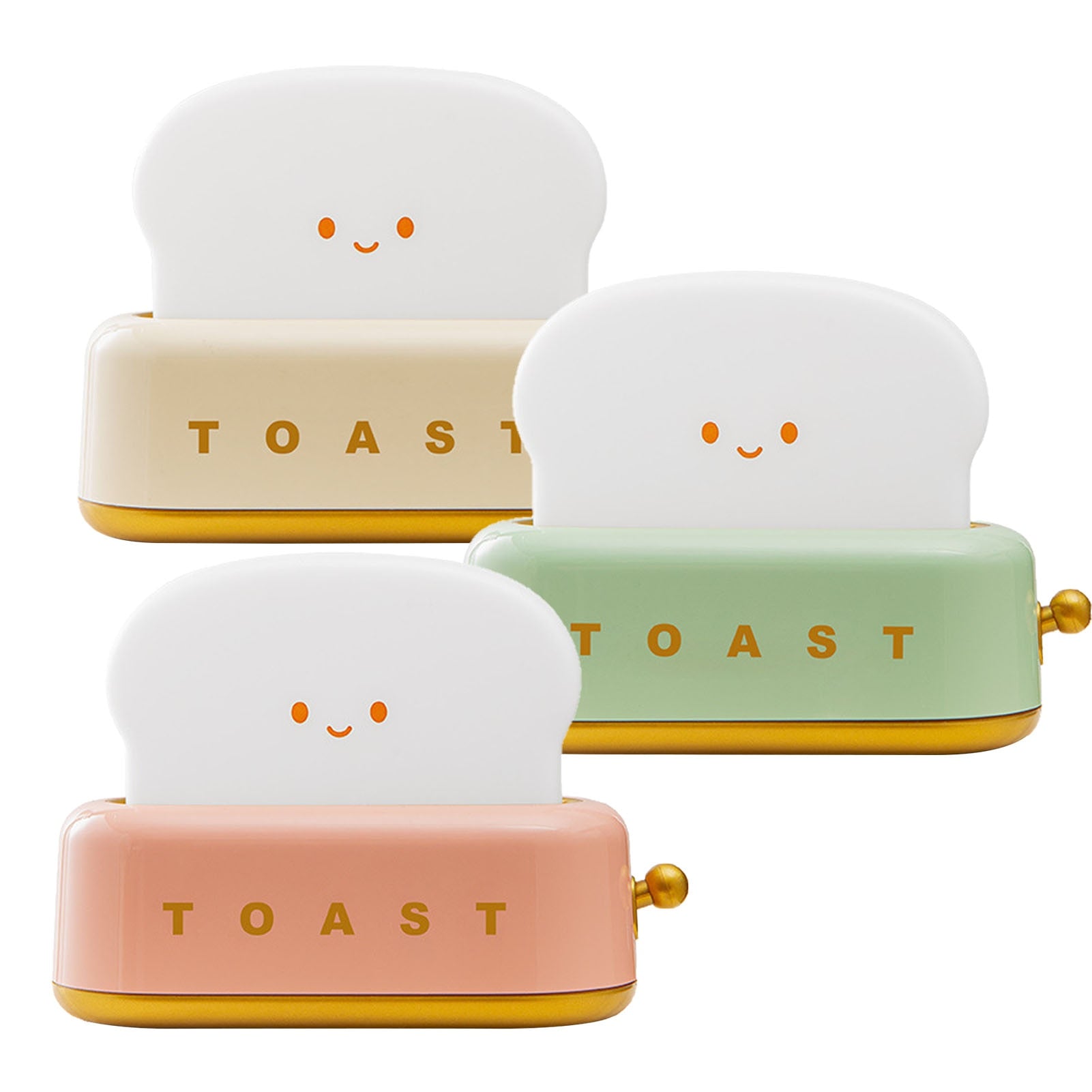 Cute Toast Lamp Dimmable LED Night Light with Rechargeable Battery and Timer Setting - Perfect for Nursery or Bedroom ShopOnlyDeal