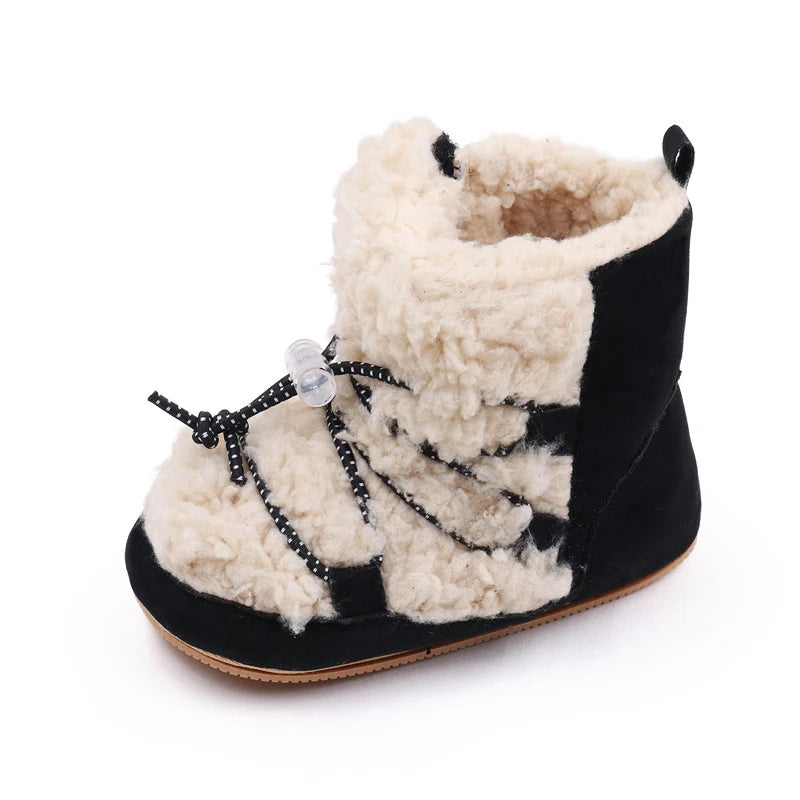 Newborn Girls Snow Boots Coral Fleece Winter Cute Ankle Boots Warm Baby Walking Shoes for Toddler Infant ShopOnlyDeal