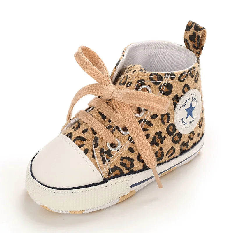 Classic Baby Shoe | Boy & Girl Leopard Print | Cute Animal Casual Flat Sneaker | First Baby Ankle Boot | Cotton Non-Slip First Walkers Shoe ShopOnlyDeal