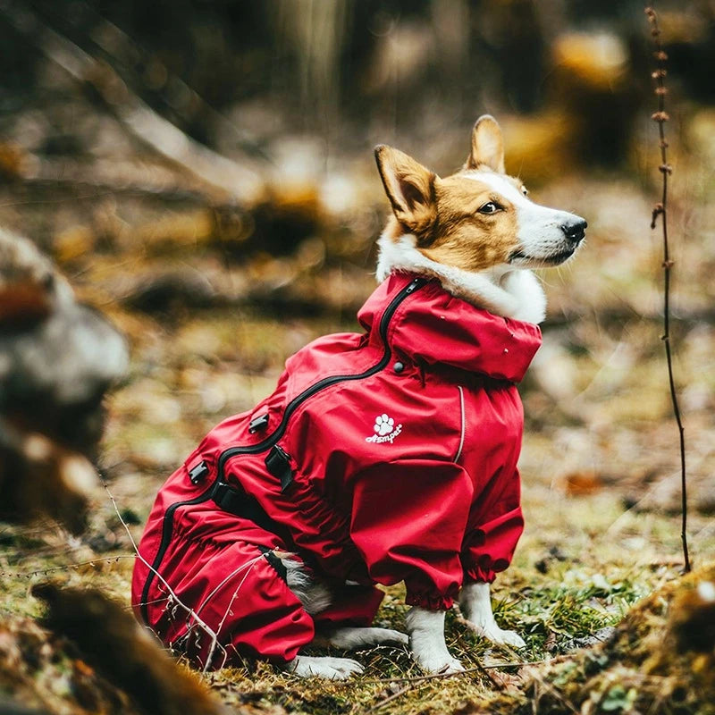 Reflective Waterproof Dog Coat | Outdoor Winter Warm Jacket for Medium & Large Dogs | Big Jumpsuit Raincoat ShopOnlyDeal