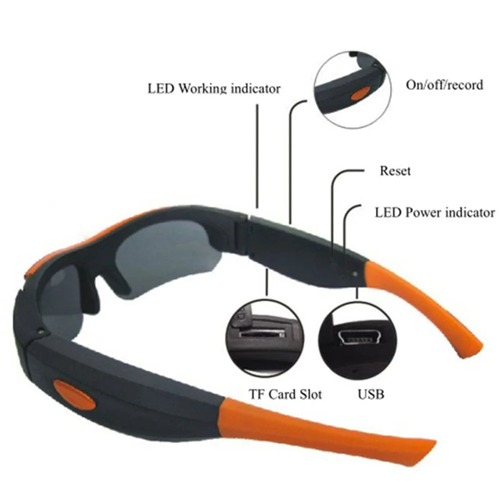 Outdoor Smart Glasses with Mini Camera - Wearable Audio-Video Recorder for Sports, Driving, and Security ShopOnlyDeal