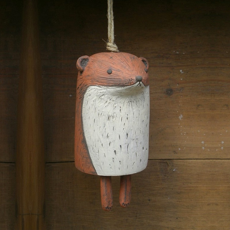 Kawaii Animal Wind Chimes Rustic Wood Room Decoration Cute Chimes Wind Bell Animal Resin Garden Metal Door Outdoor Decor Pendants ShopOnlyDeal