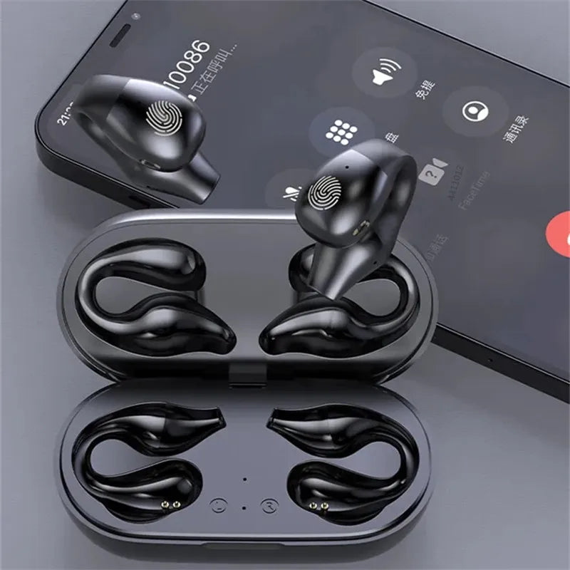 TWS Bluetooth Earphones | Wireless Bone Conduction Headphones | Clip-On Ear Music | Noise Canceling | Stereo Earbuds | HD Call | Sports Headset ShopOnlyDeal