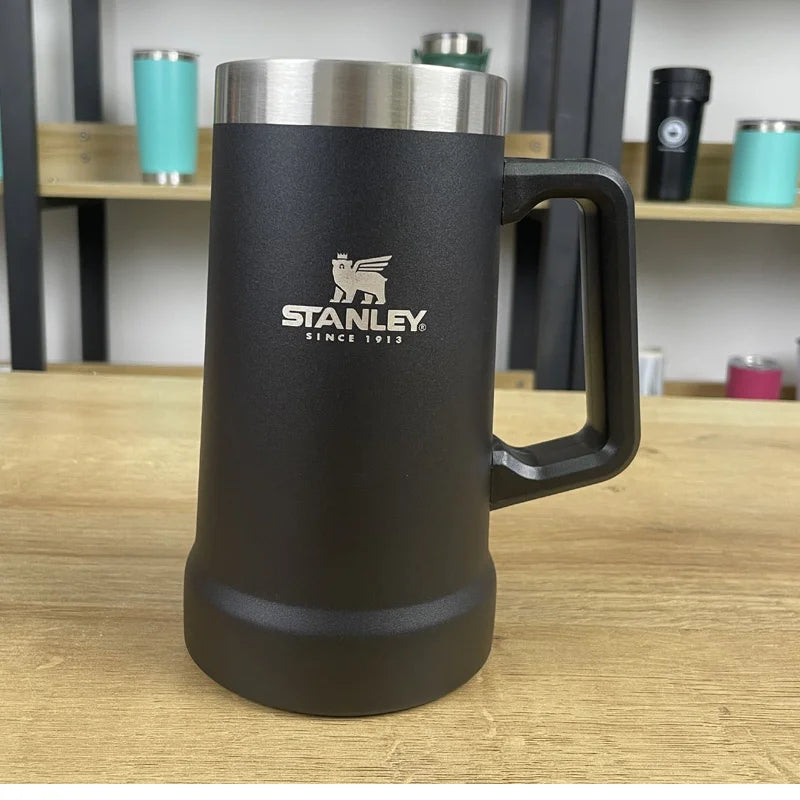 Stanley 709ml Inox Thermal Mug For Beer 4 Hours Ice Cold Large Capacity Handle Beer Mug 304 Stainless Steel Thermos Travel Mug ShopOnlyDeal