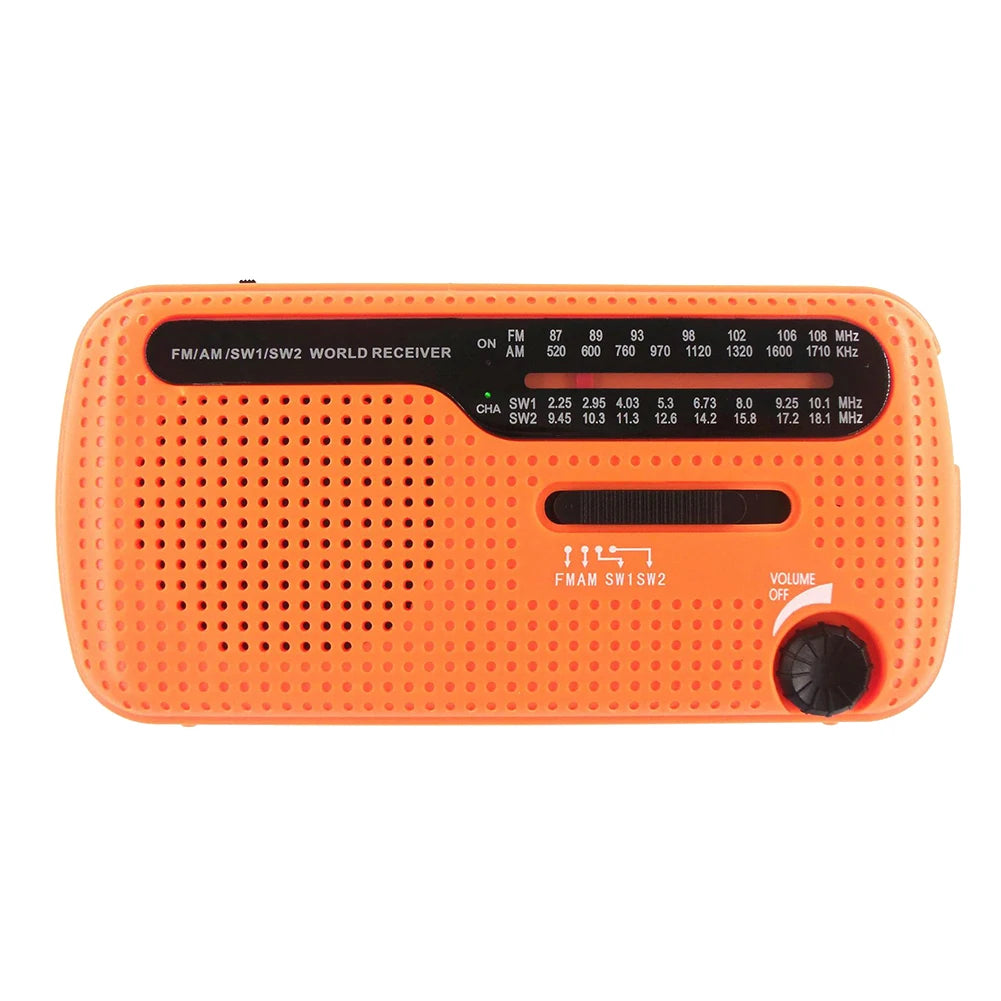 Portable Multifunctional Radio Hand Crank Solar Crank Dynamo Powered AM/FM/SW1 Weather Radio with Flashlight LED Reading Light ShopOnlyDeal