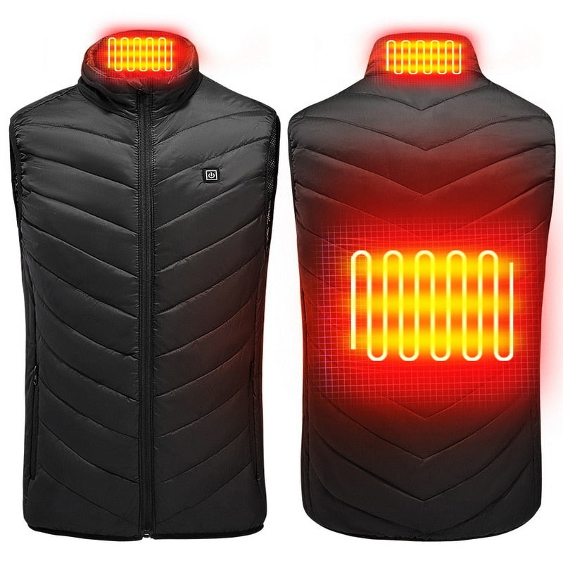 Heated Jacket For Man USB Winter Outdoor Electric Heating Jackets Warm Sports Thermal Coat Clothing Heatable Cotton Coat Battery ShopOnlyDeal