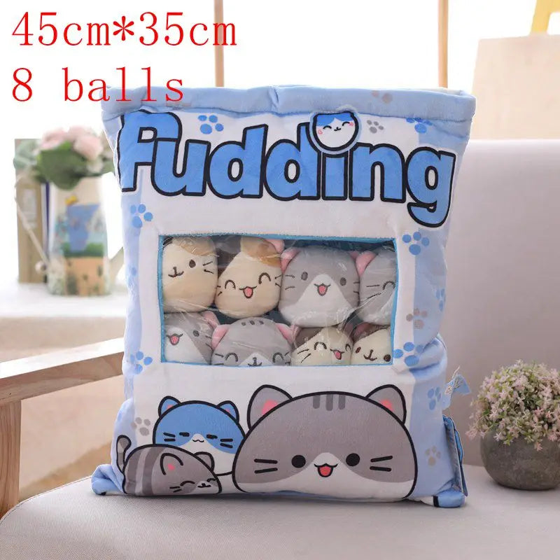 Kawaii Animal Balls Pudding Candy Bag Pillow Plush Stuffed Mini Doll of Donut Boba Milk Tea Bat Newt Cat Nap Plushie ShopOnlyDeal