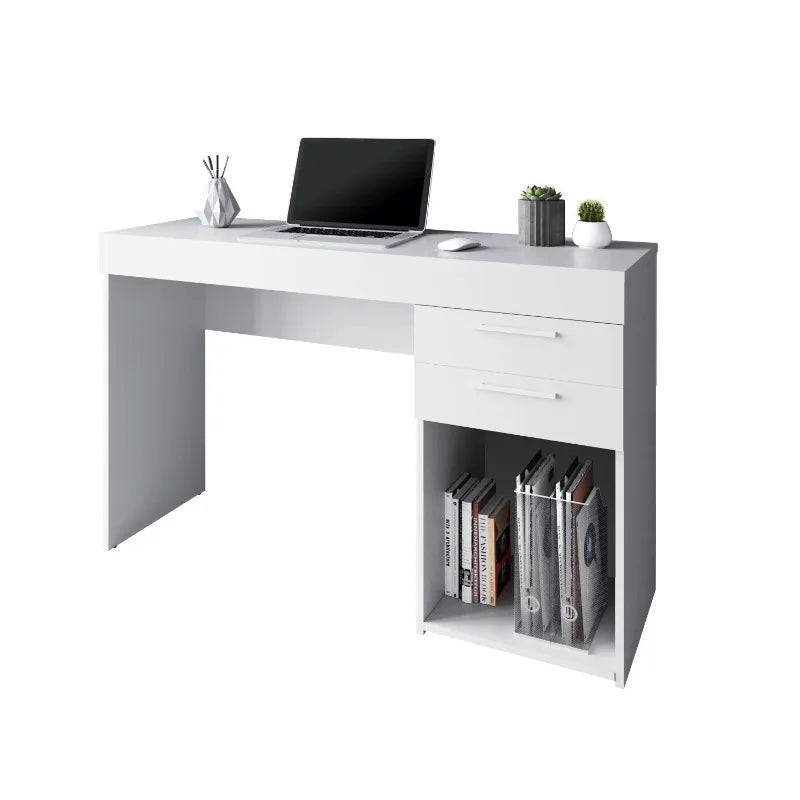 Techni Mobili White Computer Desk for Home Office or Bedroom, with Drawers Ideal for Small Spaces ShopOnlyDeal