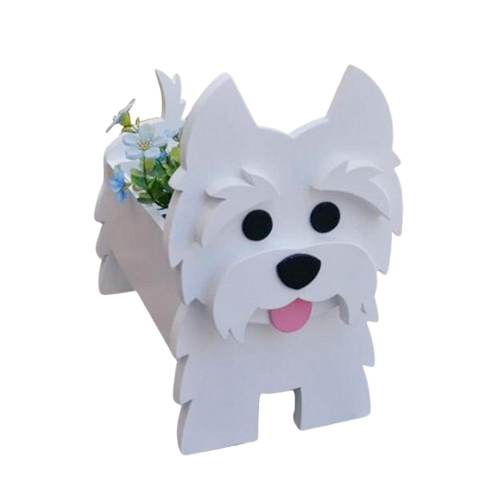 Garden Flower Pot Dog Planter Schnauzer Bulldog Poodle Corgi Yorkshire Garden Pots DIY PVC Flower Planter Garden Home Decor ShopOnlyDeal