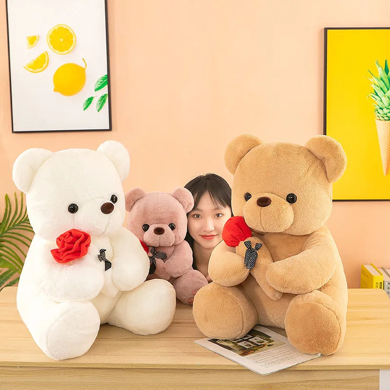 Valentine's Day roses teddy bear animal plush toys for girls teddy bear dolls ShopOnlyDeal